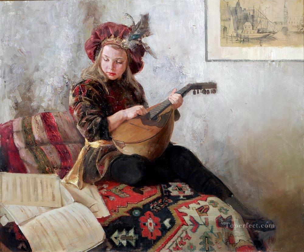 Pretty Little Girl NM Tajikistan 20 Impressionist Oil Paintings